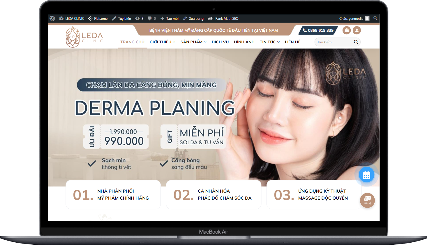 Mẫu Website Công ty Spa